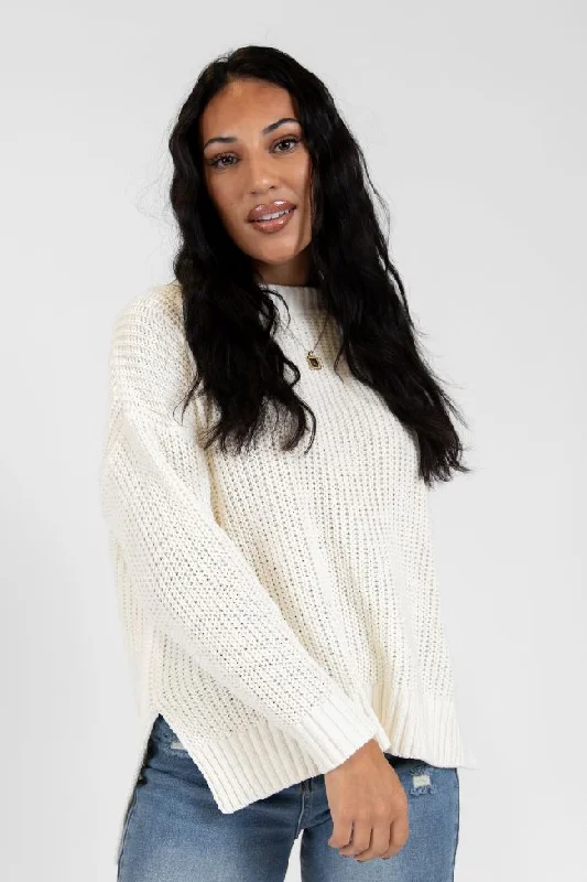 Everyday Feelings Ivory Chenille Waffle Knit Sweater FINAL SALE