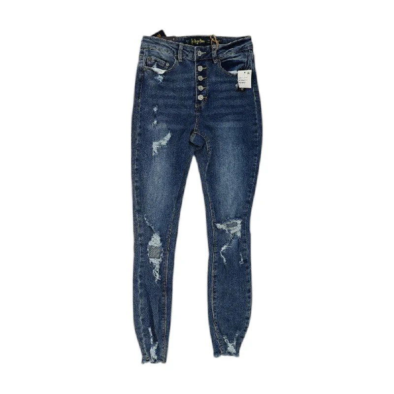 Blue Solid High Rise Jeans