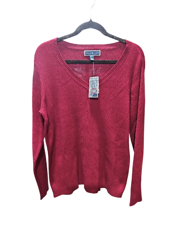 Sweater By Karen Scott In Maroon, Size: L