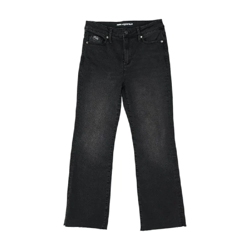 Black Solid Mid Rise Slim Leg Jeans