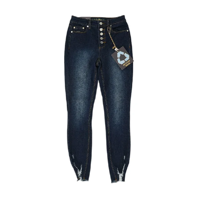 Blue Solid Low Rise Skinny Leg Jeans