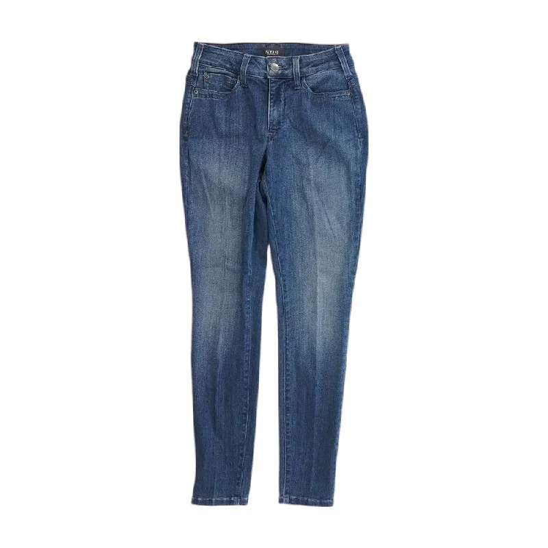 Blue Solid Skinny Leg Jeans