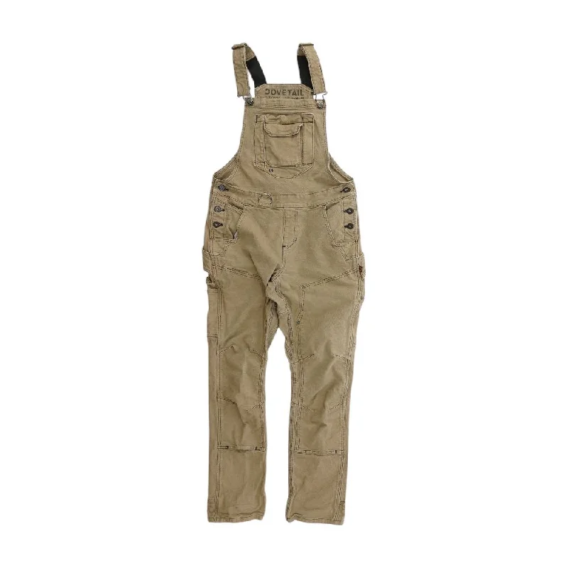 Tan Solid Overalls Jeans