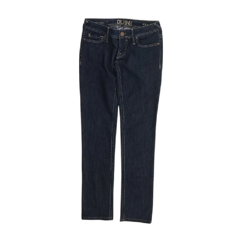 Indigo Solid Straight Leg Jeans