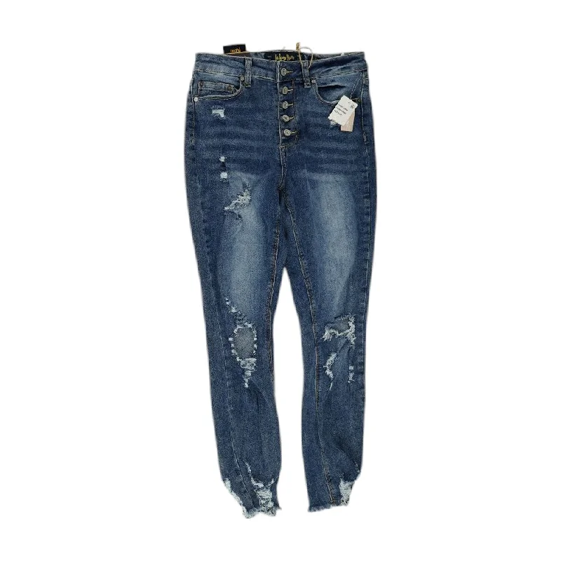 Blue Solid High Rise Jeans