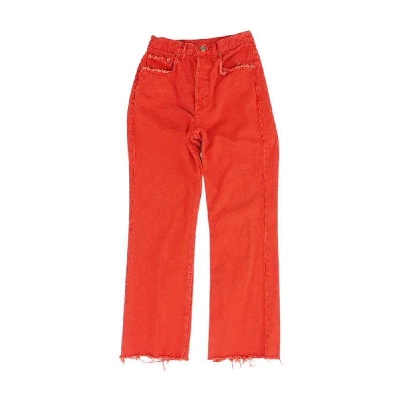 Red Solid High Rise Regular Jeans