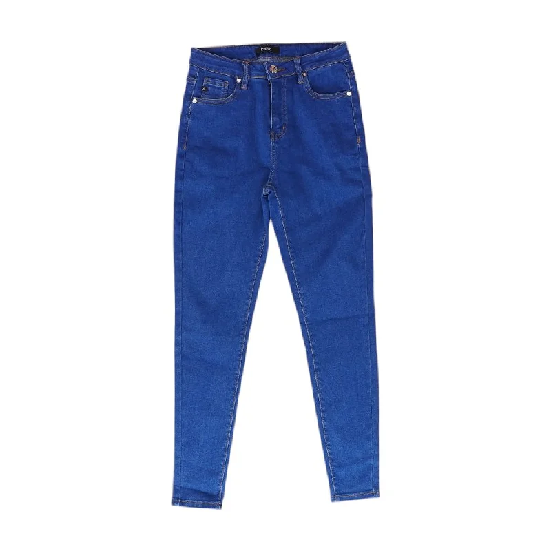 Blue Solid Jeans