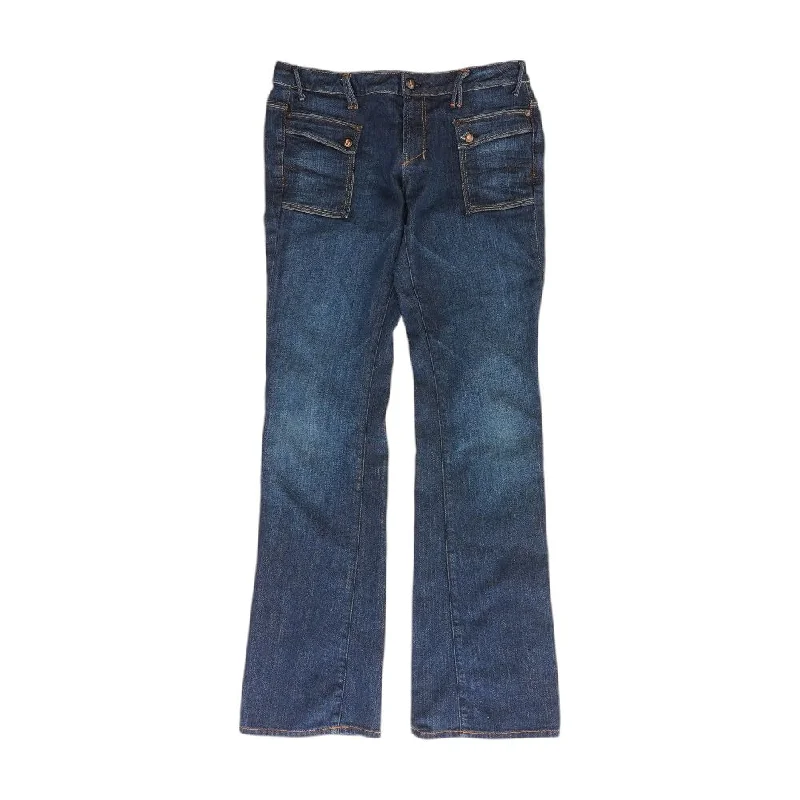 Blue Solid Mid Rise Jeans