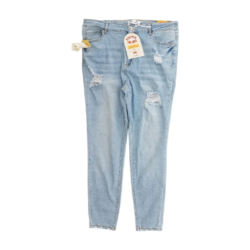 Blue Solid High Rise Jeans