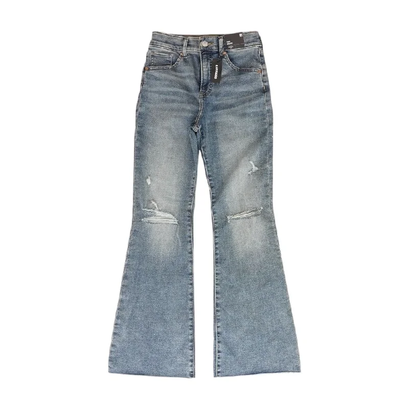 Blue Solid High Rise Bootcut Jeans