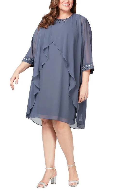 SL Fashions 9470668 Plus Size Jacket Cocktail Dress