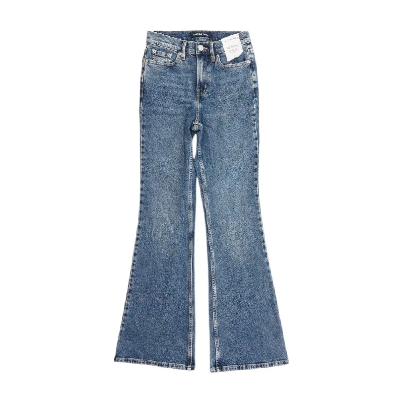 Blue Solid High Rise Jeans