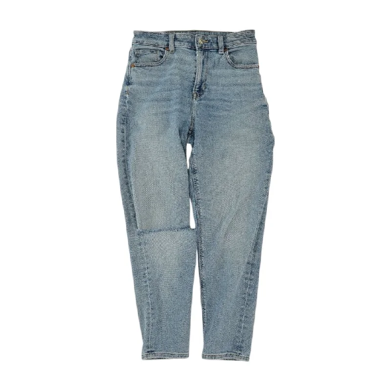 Blue Solid Capri Skinny Leg Jeans