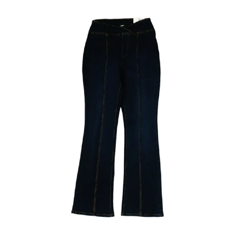 Navy Solid Mid Rise Bootcut Jeans