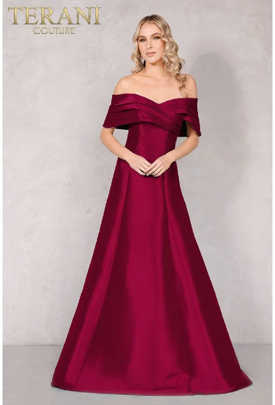 Terani Couture 2112M5404 Wine 4 Sale