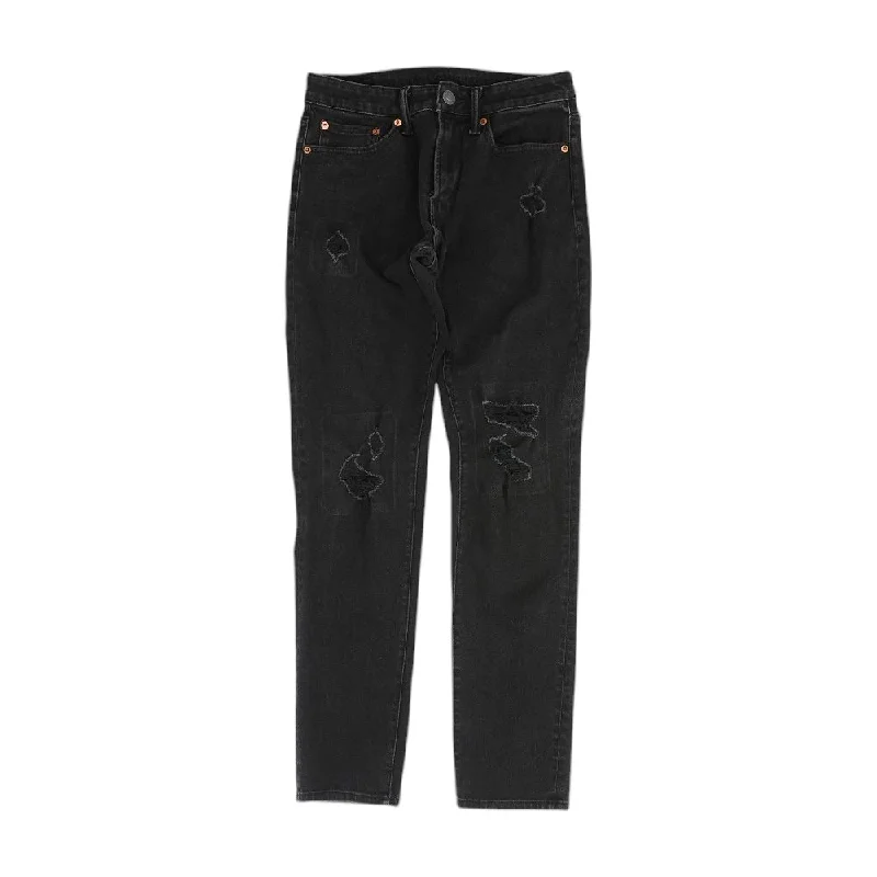 Black Solid Low Rise Skinny Leg Jeans