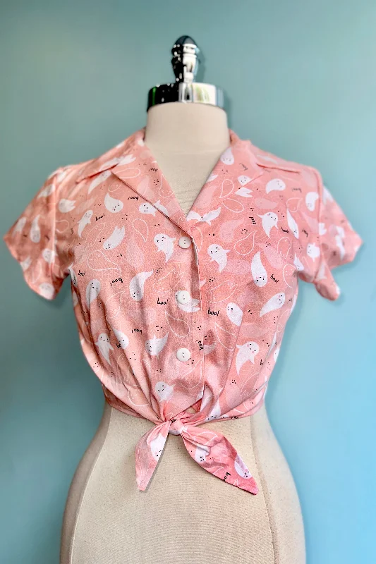 Peach Ghosts Ellie Tie Top by Heart of Haute