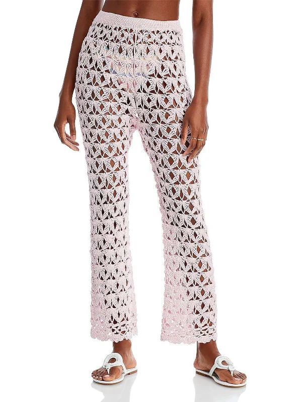 April Womens Crochet Pants Cover-Up