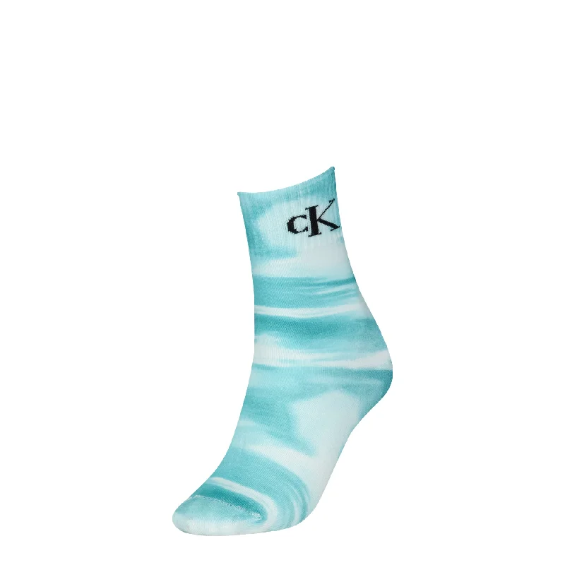 Calvin Klein® Jeans CKJ Cotton Womens Colorflow Socks - Light Turquoise