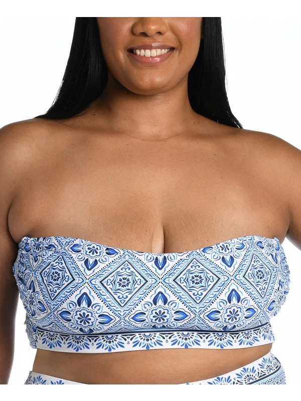 Plus Womens Printed Convertible Bikini Swim top