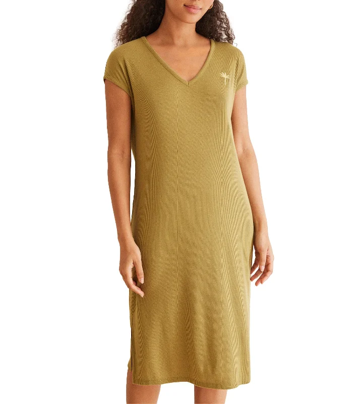 Long Rib Nightgown Green