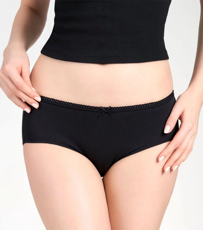 Modern Cotton Hipster Panty Black