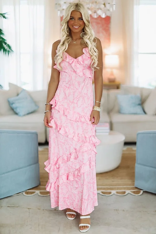 Ever so Fancy Maxi Dress Gown - Pink