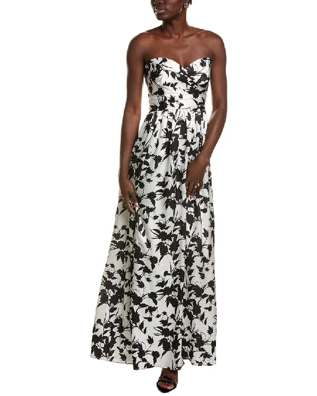 ML Monique Lhuillier Livia Satin Maxi Dress