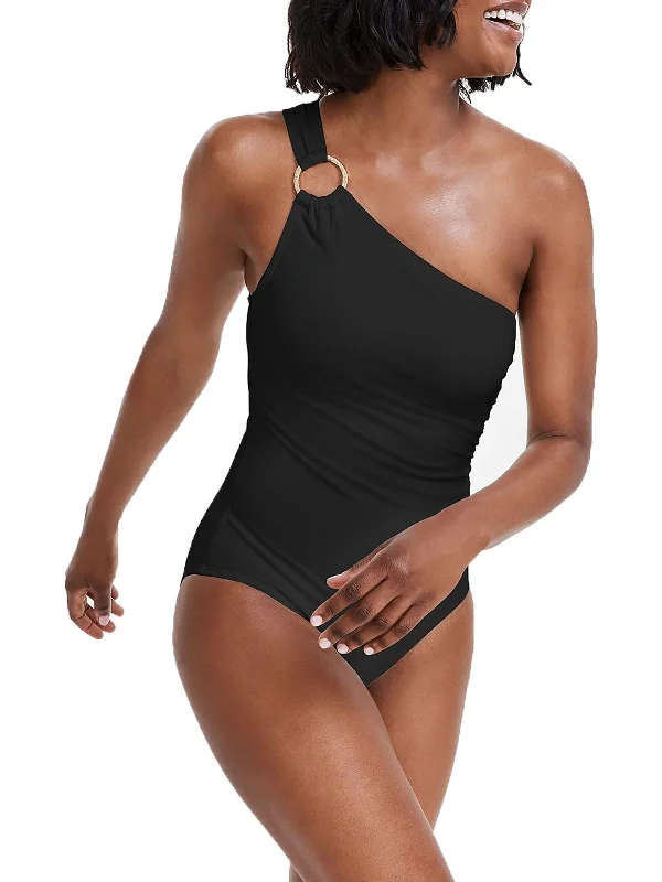 Womens One Shoulder Underwire One-Piece Swimsuit