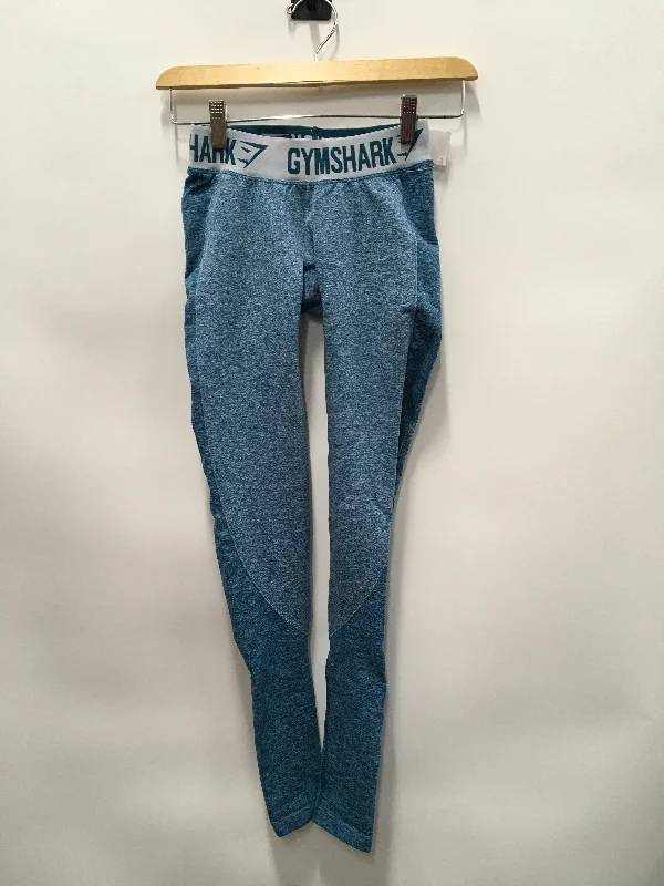 Blue Athletic Leggings Gym Shark, Size S