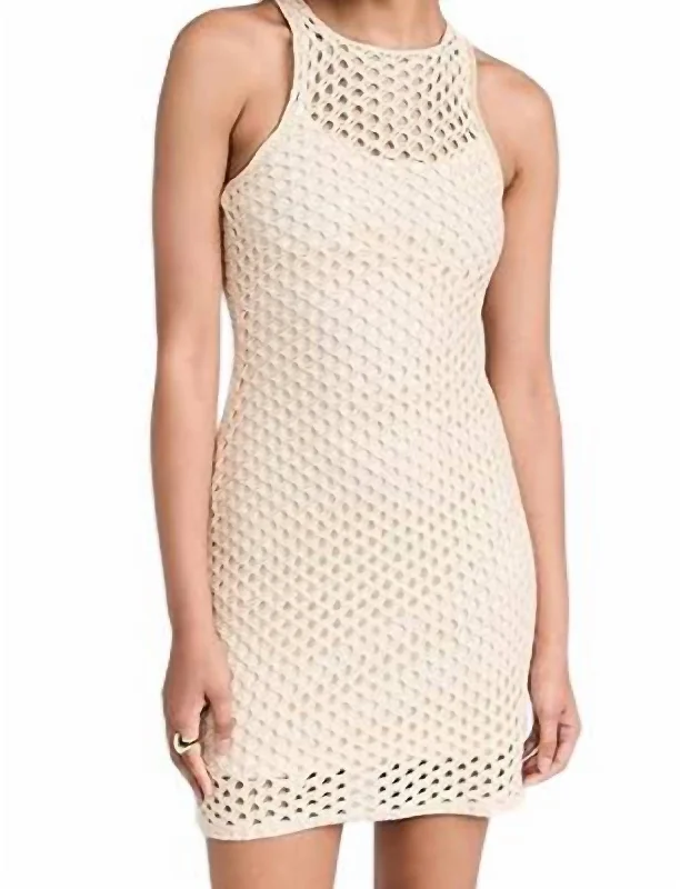 Balmy Crochet Dress In Cream