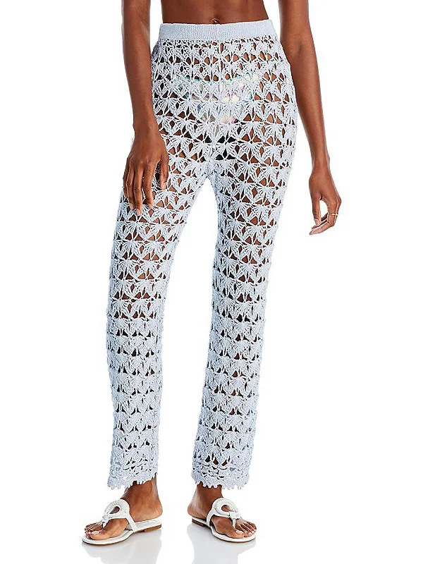 Womens Crochet Pants Cover-Up