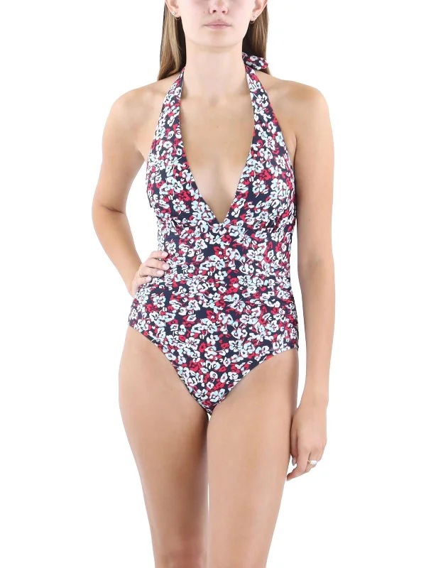 Womens Printed Tummy Control One-Piece Swimsuit