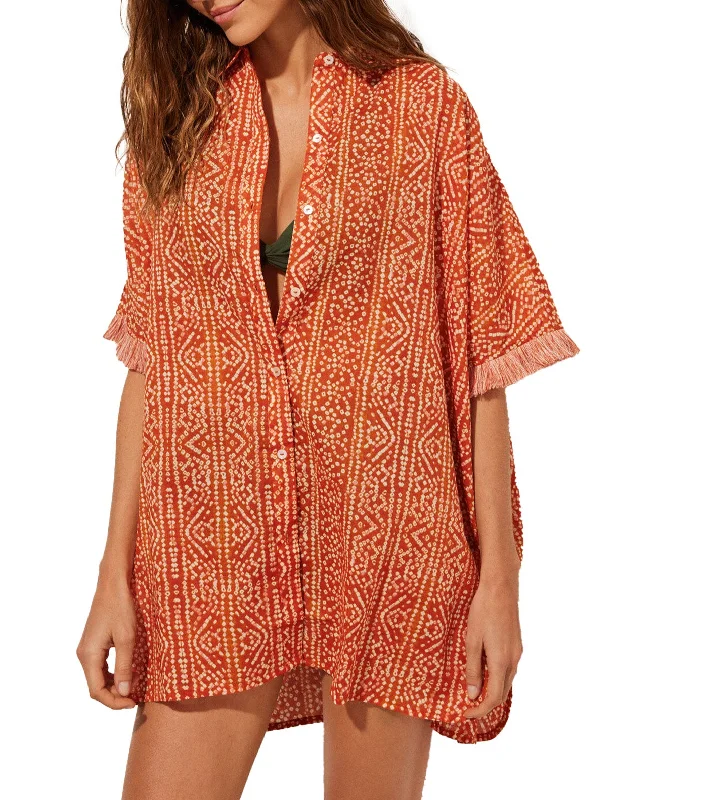 Geometric Print Beach Camisole Orange