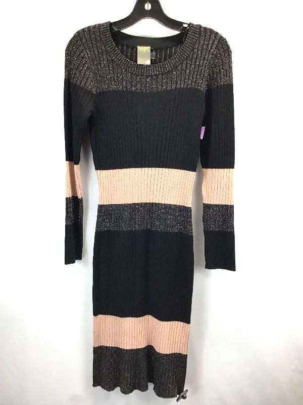 Dress Sweater By Taylor In Black & Gold, Size: M