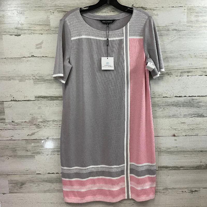 Dress Work By Ming Wang In Grey & Pink, Size: S