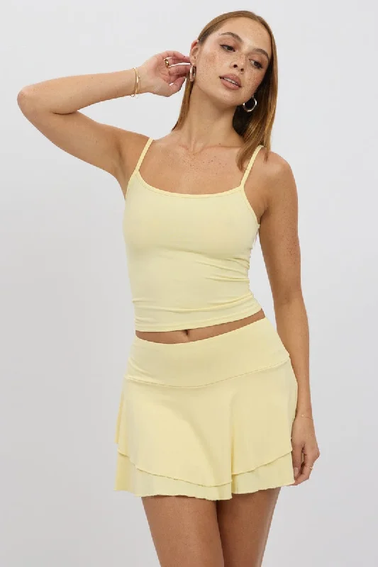 Yellow Cami Top Thin Strap Supersoft