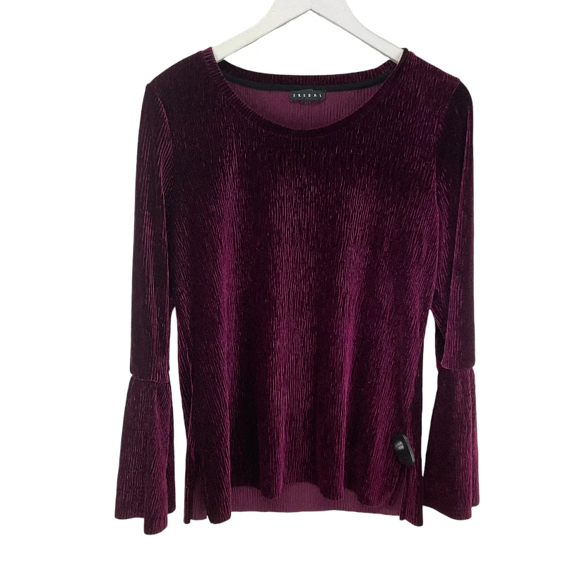 Top Long Sleeve Basic By Tribal In Purple, Size: M