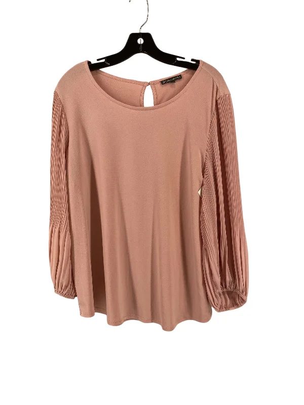 Top Long Sleeve By Adrianna Papell In Pink, Size: Xl