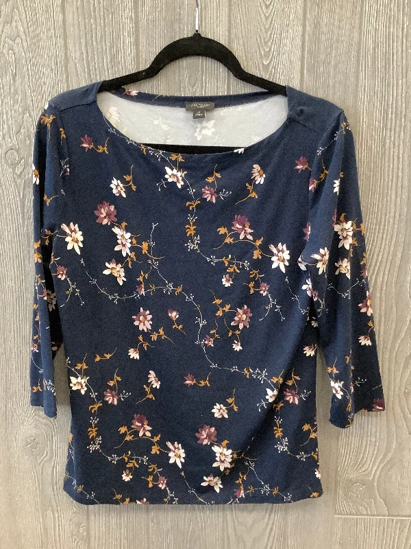 Top Long Sleeve By Ann Taylor In Navy, Size: M