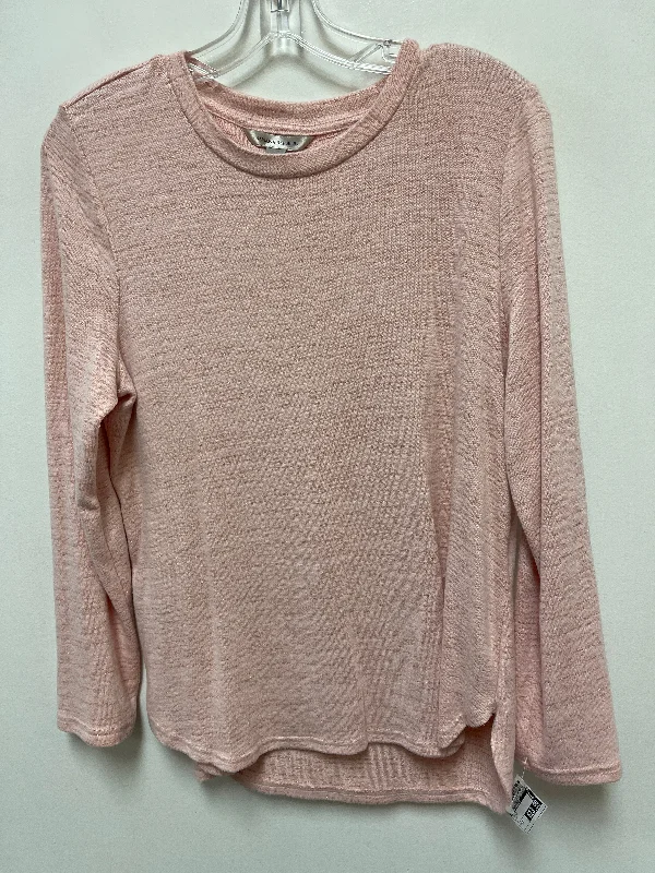 Top Long Sleeve By Banana Republic In Pink, Size: Lp