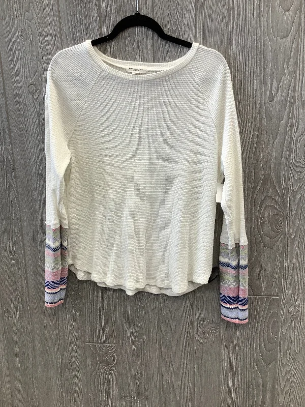 Top Long Sleeve By Beachlunchlounge In White, Size: Xl