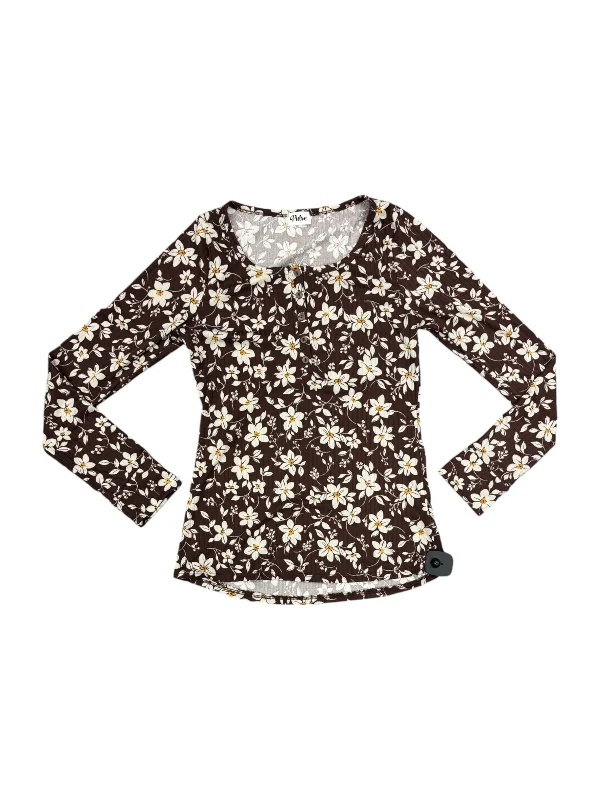 Top Long Sleeve By Clothes Mentor In Brown, Size: S