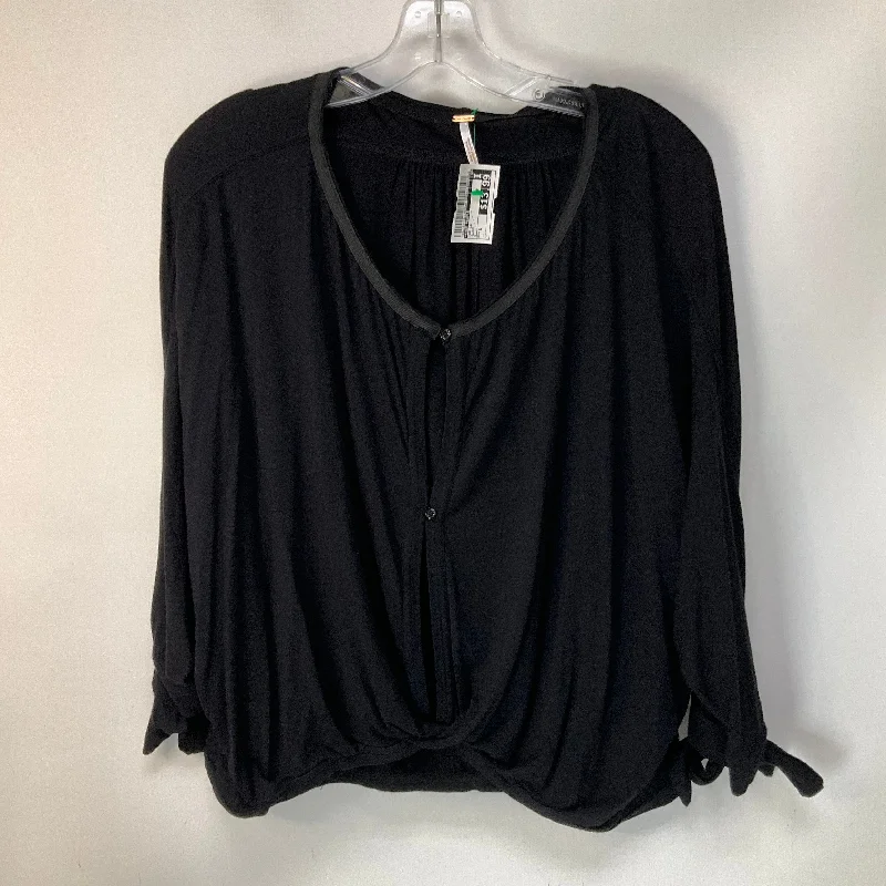 Top Long Sleeve By Free People In Black, Size: S