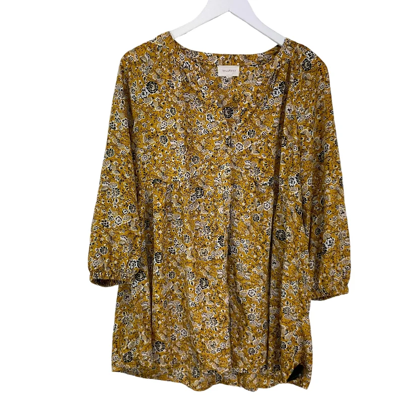 Top Long Sleeve By Melloday In Yellow, Size: L