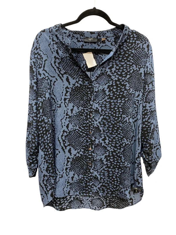 Top Long Sleeve By Tahari By Arthur Levine In Snakeskin Print, Size: L