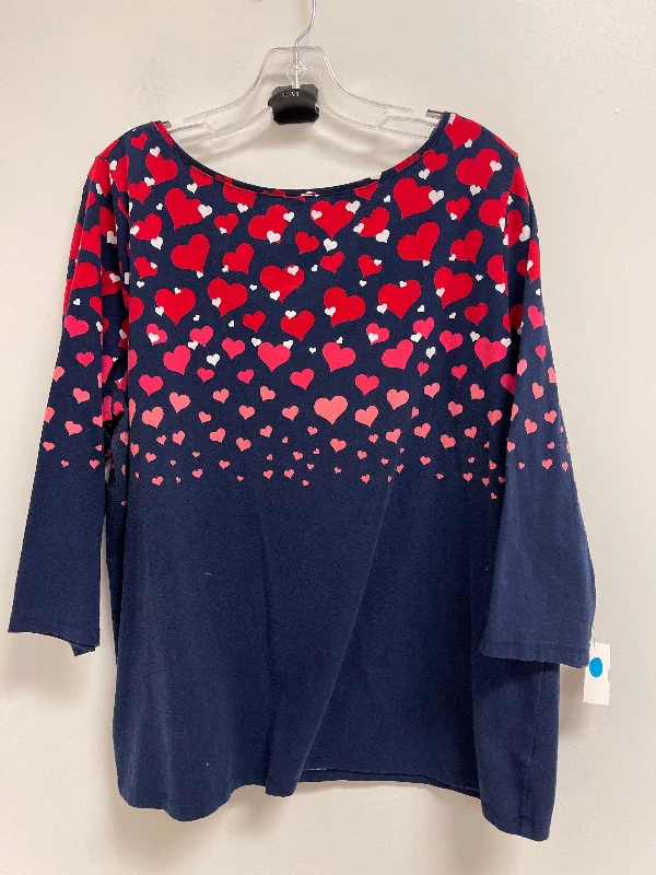 Top Long Sleeve By Talbots In Navy, Size: 2x